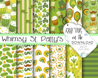 st patricks day paper pack beer digital paper saint patricks day digital papers st patrick's day scrapbooking paper beer digital papers
