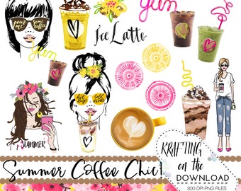 watercolor coffee clipart png file watercolor ice coffee clip art set watercolor coffee planner girl png watercolor summer clipart