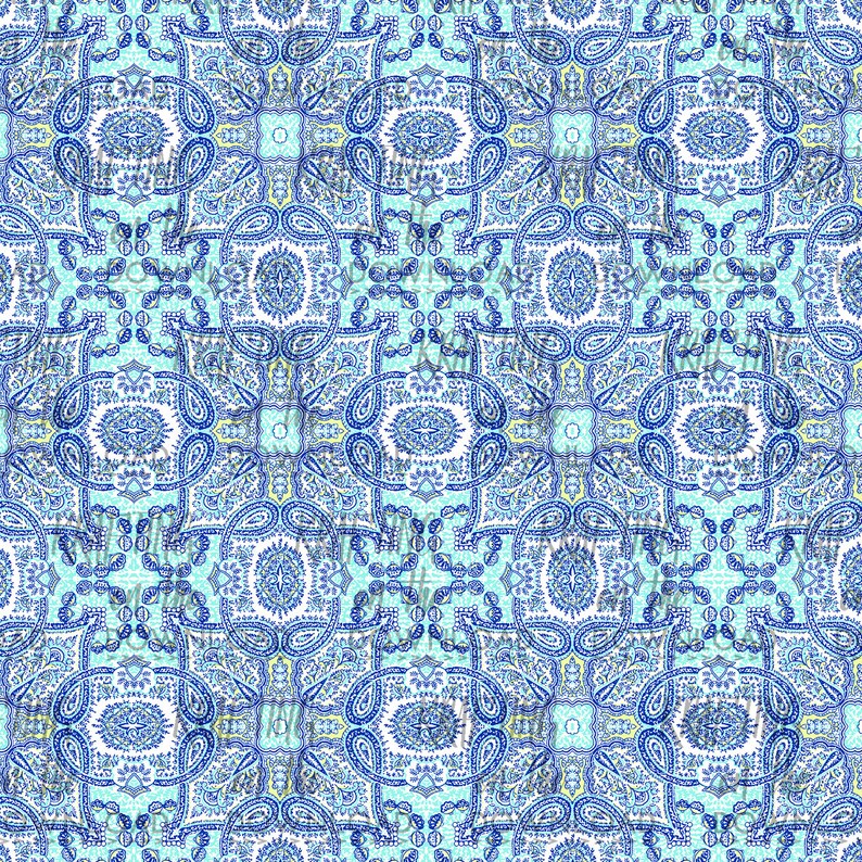 Download Serendipity paisley digital paper pack shabby chic aqua | Etsy