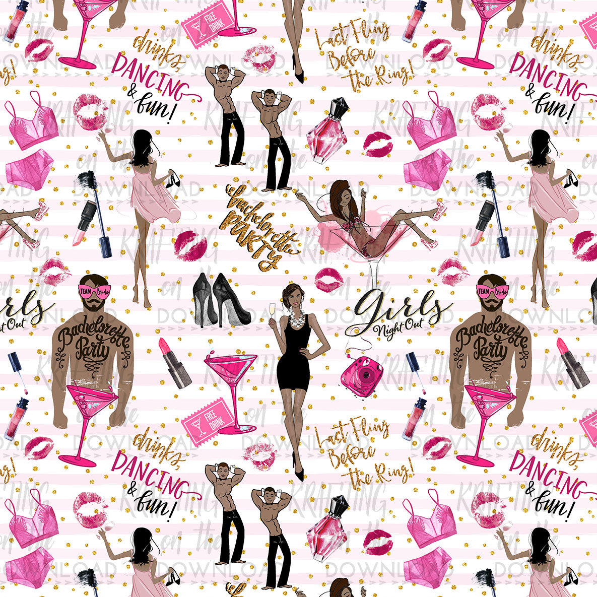 Bachelorette paper pack bachelorette digital papers Etsy