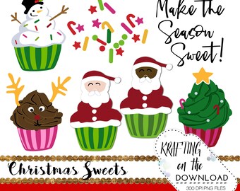 christmas cupcakes clip art set holiday baking png clip art cute christmas cupcake clipart png set