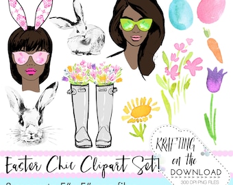 watercolor easter spring clipart png file watercolor floral clip art set watercolor spring fashion clipart png files medium skin tone