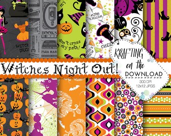 Halloween papier pack digitale papier halloween heks papier pack halloween scrapbooking papieren documenten partij halloween halloween