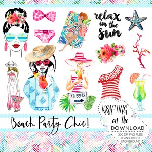 watercolor beach girl clipart png file watercolor beach girl clip art set watercolor summer planner girl png watercolor bikini flowers