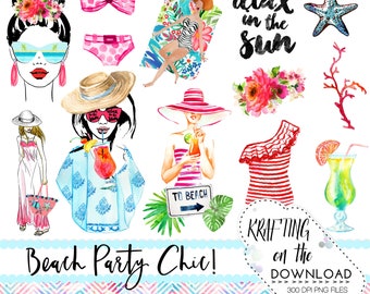 watercolor beach girl clipart png file watercolor beach girl clip art set watercolor summer planner girl png watercolor bikini flowers