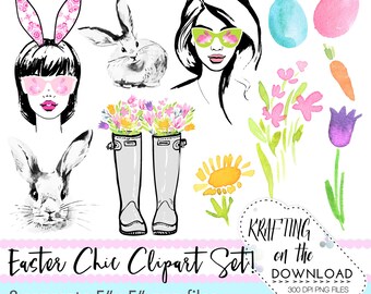 watercolor easter spring clipart png file watercolor spring floral clip art set watercolor spring fashion clipart png files