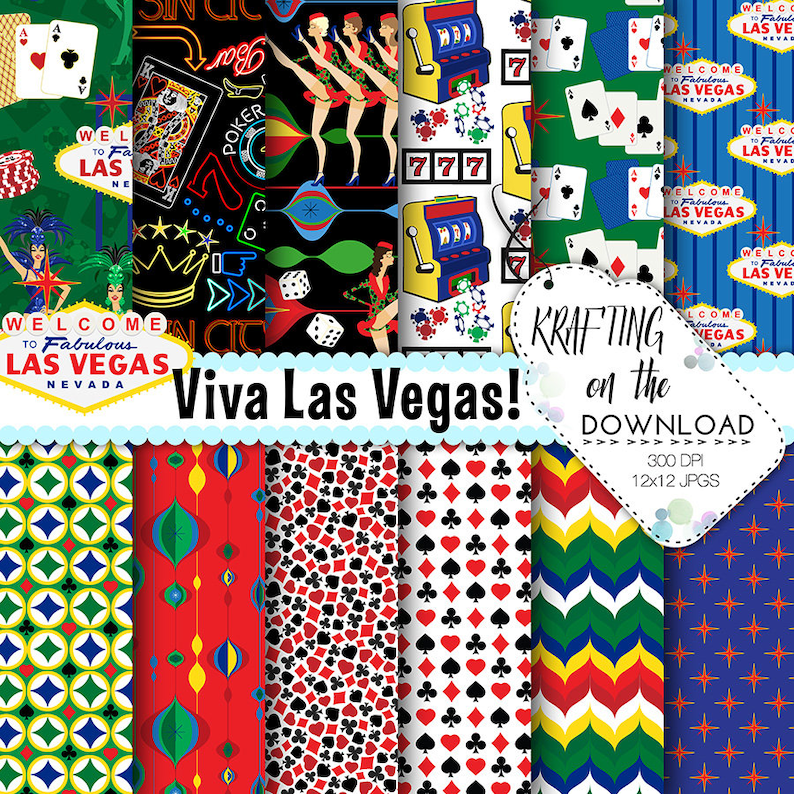 Vegas Digital Paper Casino Digital Paper Las Vegas Paper Pack Etsy