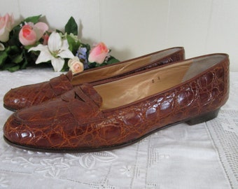 crocodile flat shoes