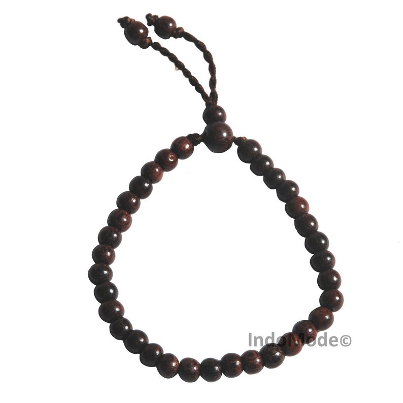 Handmade Small 33 Prayer Bead Exotic Tamarind Wood Tasbih Bracelet 6mm Round Beads