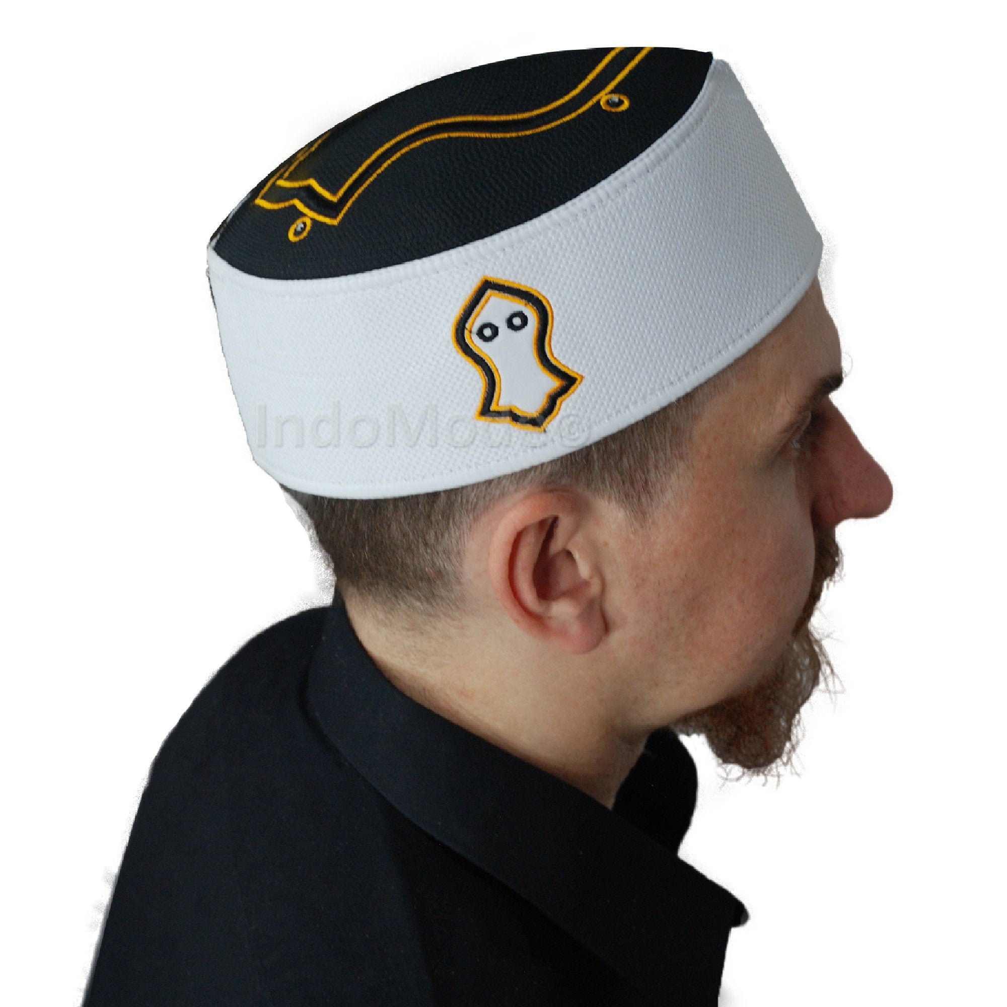 MUSLIM Sandal Emblem Kufi Hat Black 
