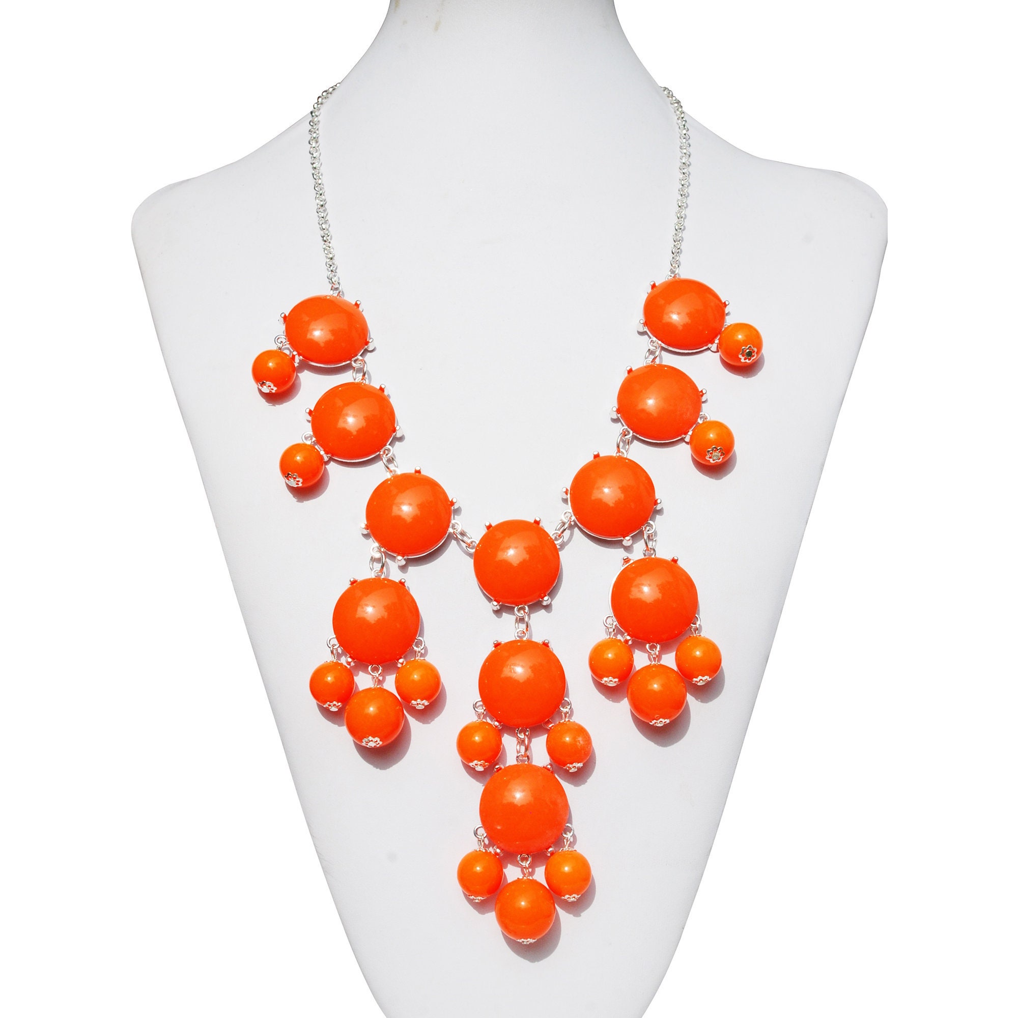 Statement Design Creamy Orange Fashion Jewelry Bubble Necklace Etsy