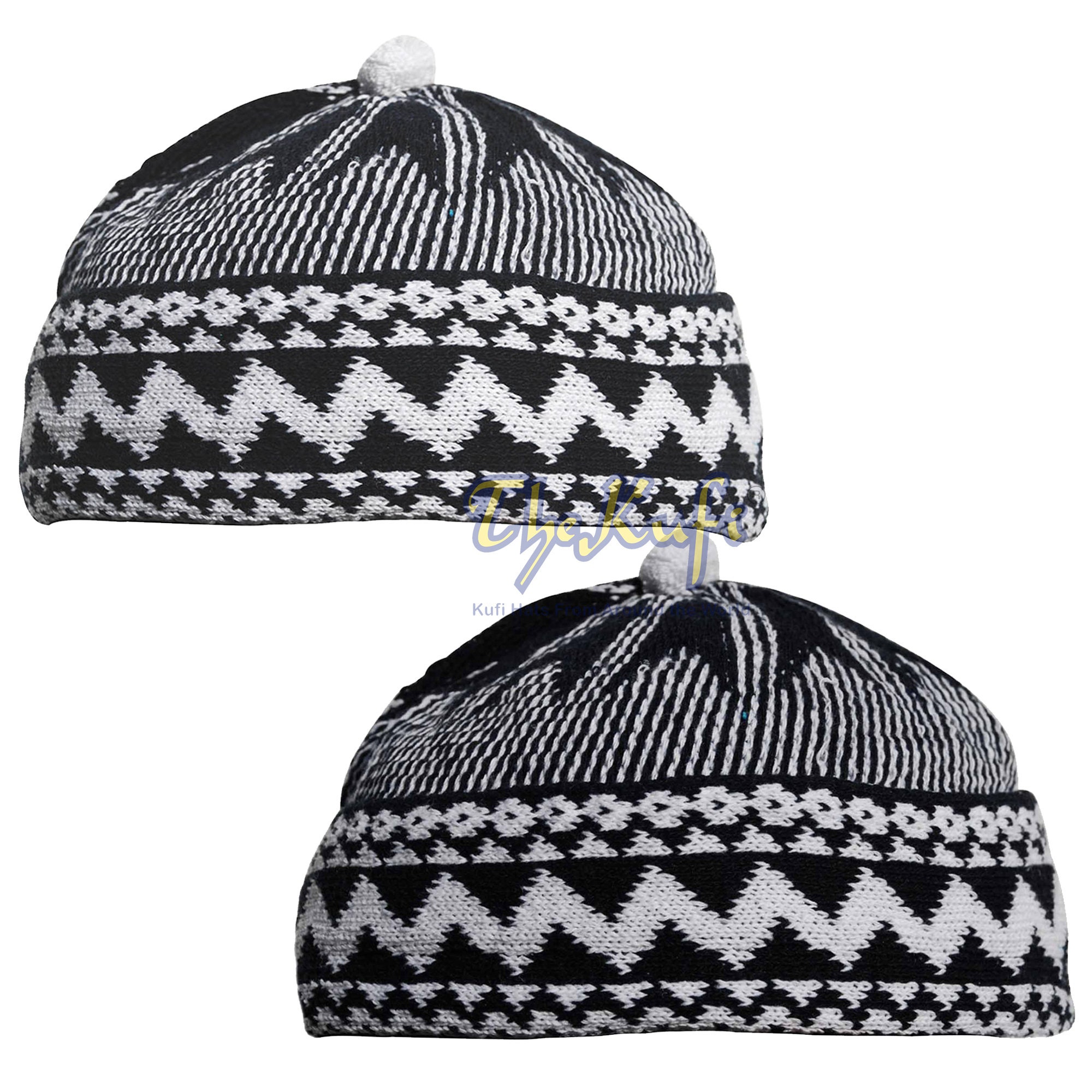black beanie with ball on top