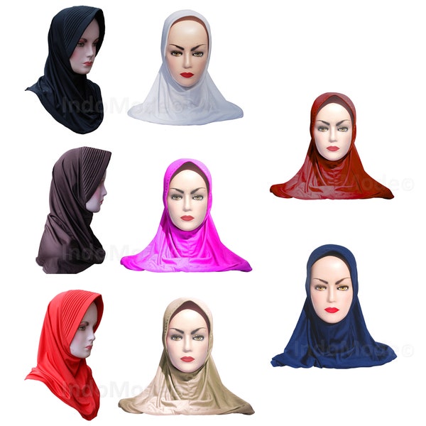 JILBAB INSTANT HIJAB One-size Khimar Comfortable Pull-On Easy Shoulder Length Muslimah Fashion Modest Hijabi Islamic Scarf Various Colors