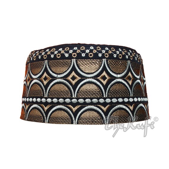 Tall Omani Arab Kufi Hat Black Base 