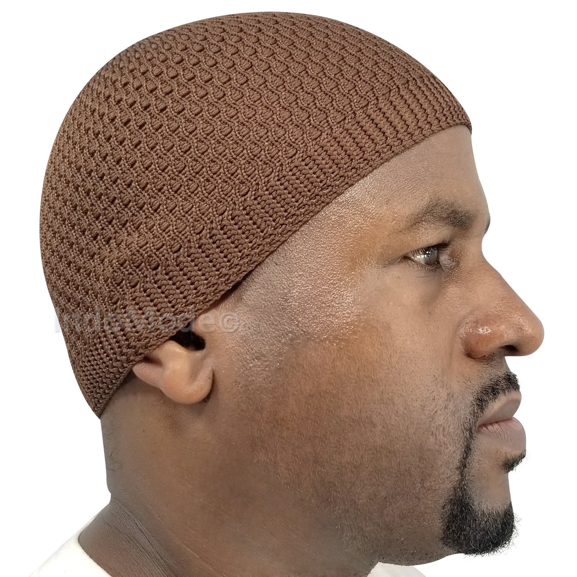 Dark Brown Nylon Beanie Stretchy One 