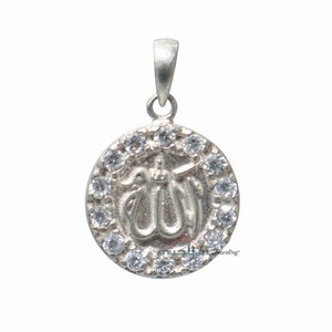 Allah Calligraphy Jewelery Small Sterling Silver Cubic Zirconia Allah ...