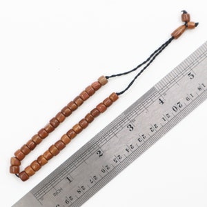TheTasbih® Original Cylinder-shaped Bead Genuine Kuka Koka Seed 33-bead Tasbih Bracelet Muslim Prayer Rosary with 2 Cylinder Beads Stops image 5