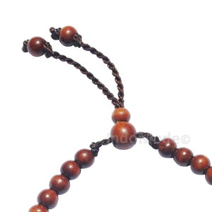 Wood Prayer Bead Tasbih Bracelets Set of Adjustable Small 6mm Tamarind and Ironwood Natural Dhikr Bracelet with 33 Beads Great for Travel image 3