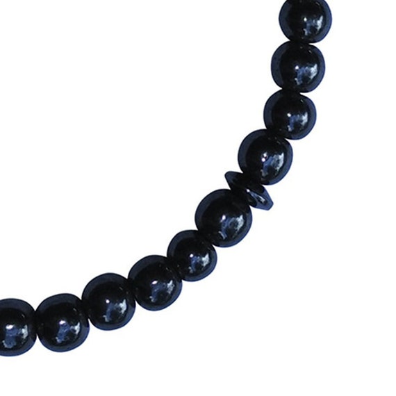 Thetasbih 33-Bead Tasbih Natural Hematine Stone 6mm Round Beads Without Dividers Prayer Beads Zikr Beads Muslim Rosary, White