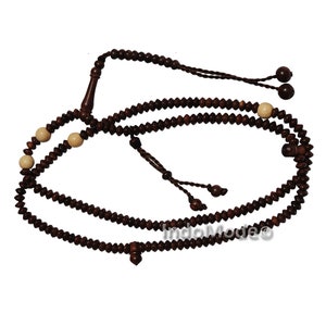 Naqshabandi Handmade Tasbih Tamarind Dark Brown Wood Small 4x6mm Saucer Light Brown Citrus Dividers Light Weight Dhikr Salah Islamic Rosary