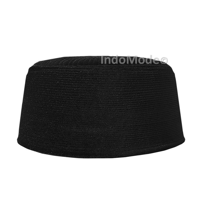 Black Rigid Velvet Round Kufi Sufi Turkish Chechen Unique Style Soft Crown Prayer Cap Formal & Everyday Use Handcrafted Fashion Muslim Hat image 5