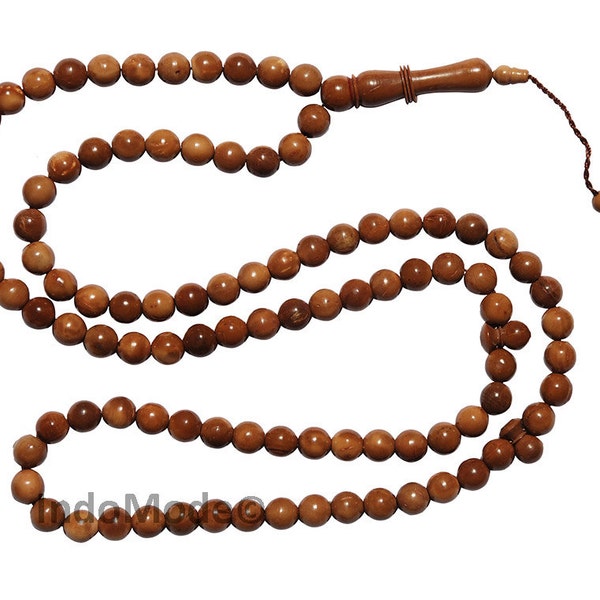 Special Edition Exotic 8mm Original Natural kuka Koka Tasbih Prayer Rosary Beads with 99 Beads - Beautifully Hand-crafted Alif with Rings