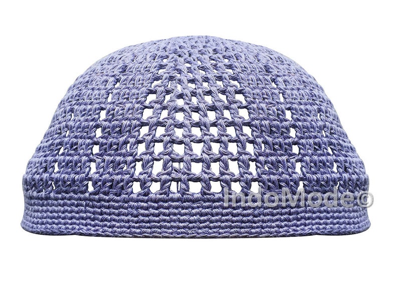Skull Cap Kufi Cotton Pigeon Blue Tight 