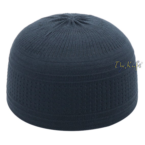 Extra Dark Blue Cotton-stretch Kufi Hat 