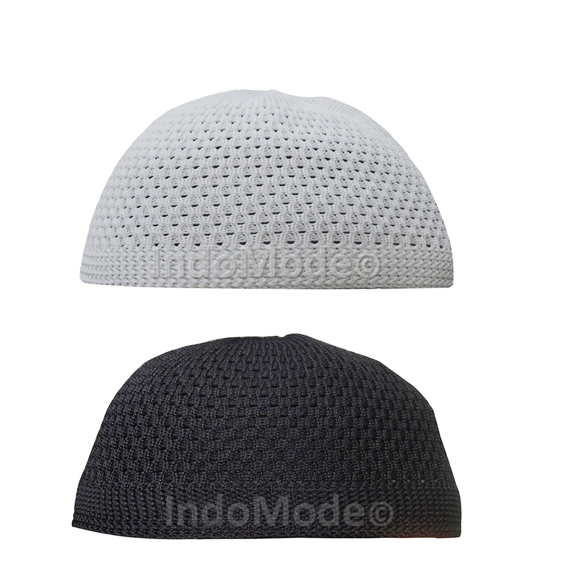 Set of Black and White Nylon Skull Caps Beanies Openweave Etsy Canada