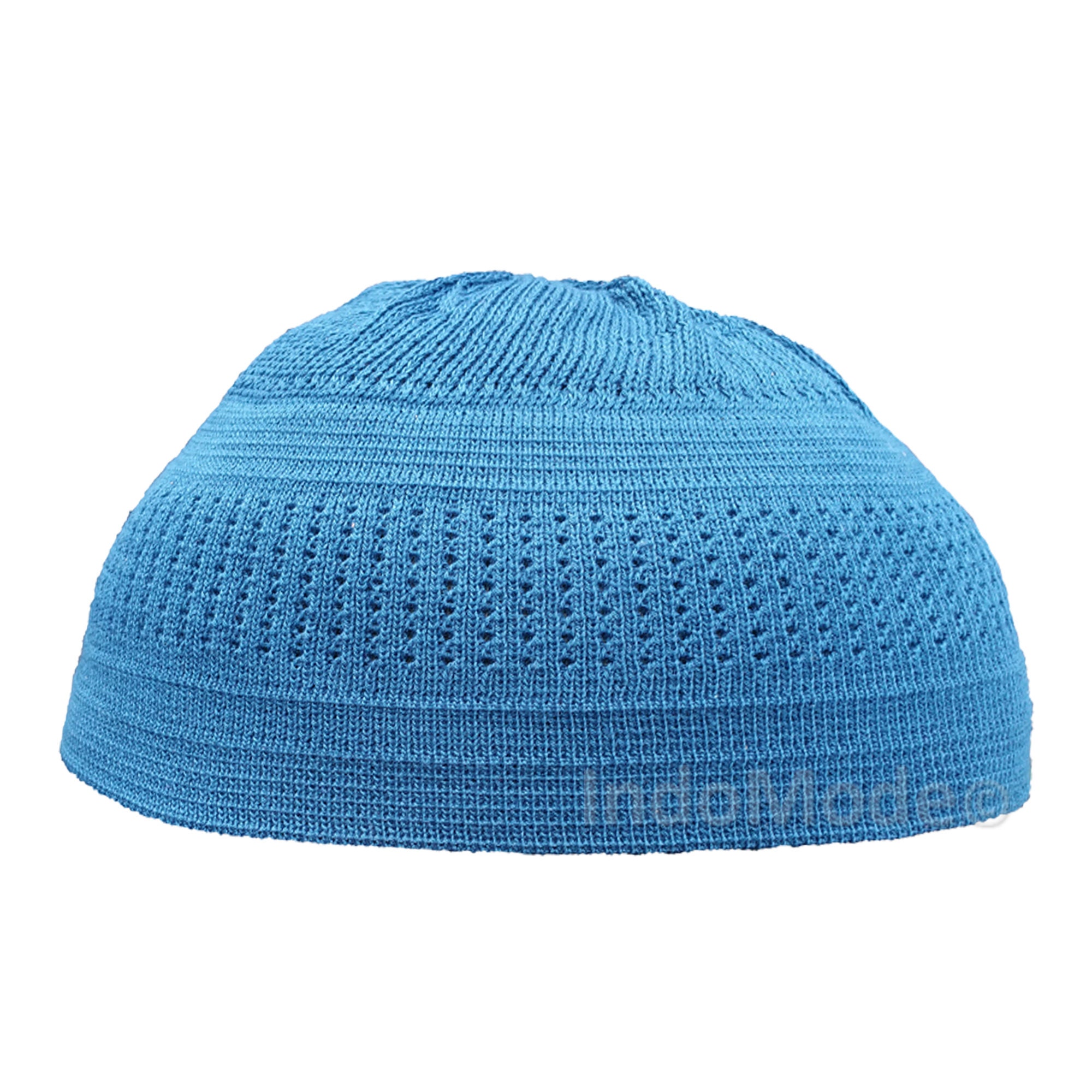 Teal Blue Soft Cotton Stretch-knit Kufi Hat Skull Cap Topi Beanie by Thekufi