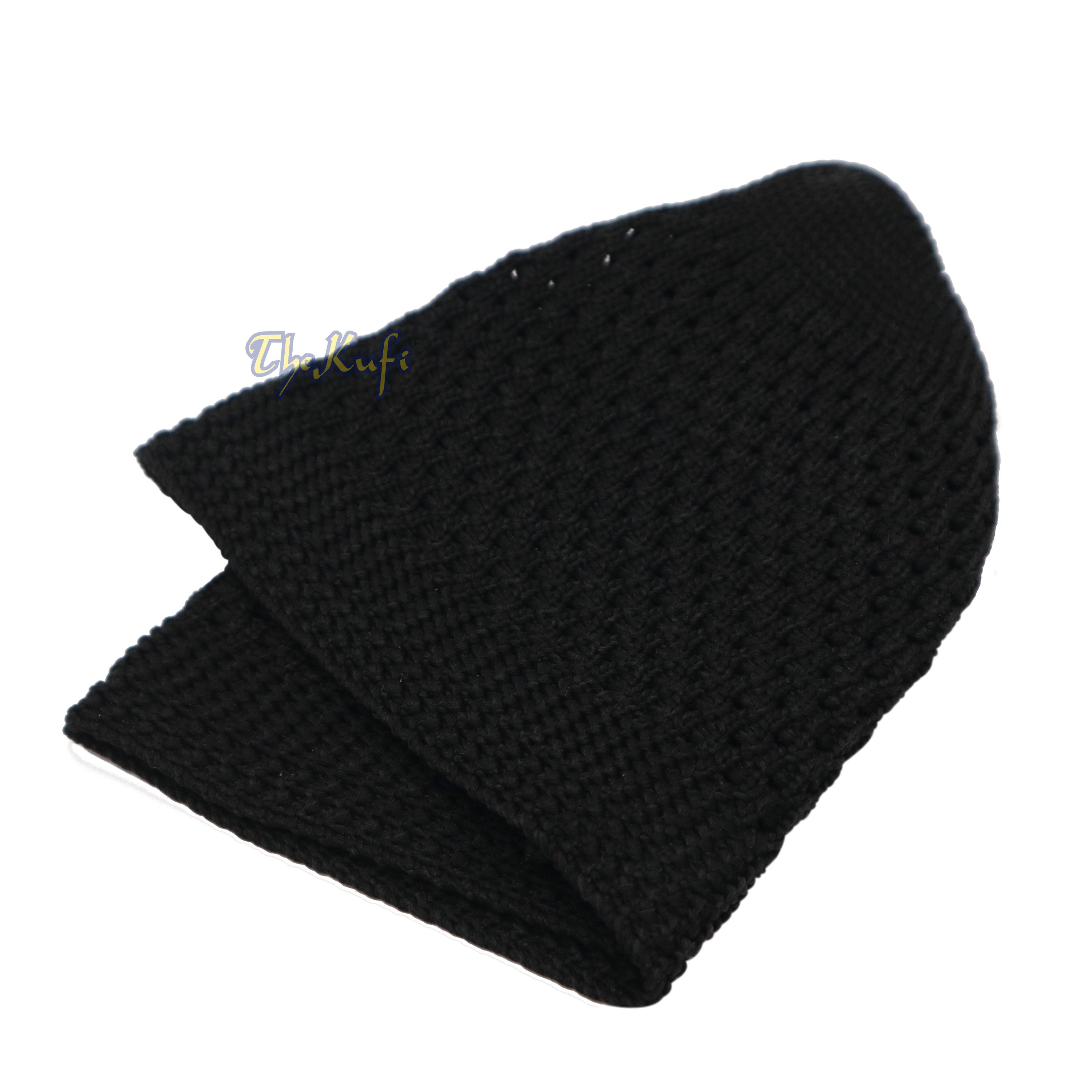 Black Takke 4X Etsy up MISWAK FREE Kufi XS Prayer Nylon Headcover Skull to - Beanie Skullie Knit Cap Muslim Topi Stretchy Open-weave Hat Sizes