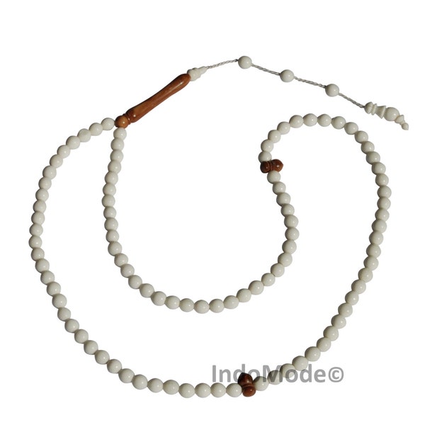 Small Round Camel Bone Prayer Beads Islamic Muslim Hand-crafted Tasbih 99-bead 6mm Turkish Style Fashionable Handmade Alif -SHIP FROM TURKEY