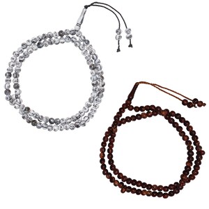 Marble Blue - Large Bead Tasbih Prayer Beads with Allah & Muhammad Scr -  The Islamic Place