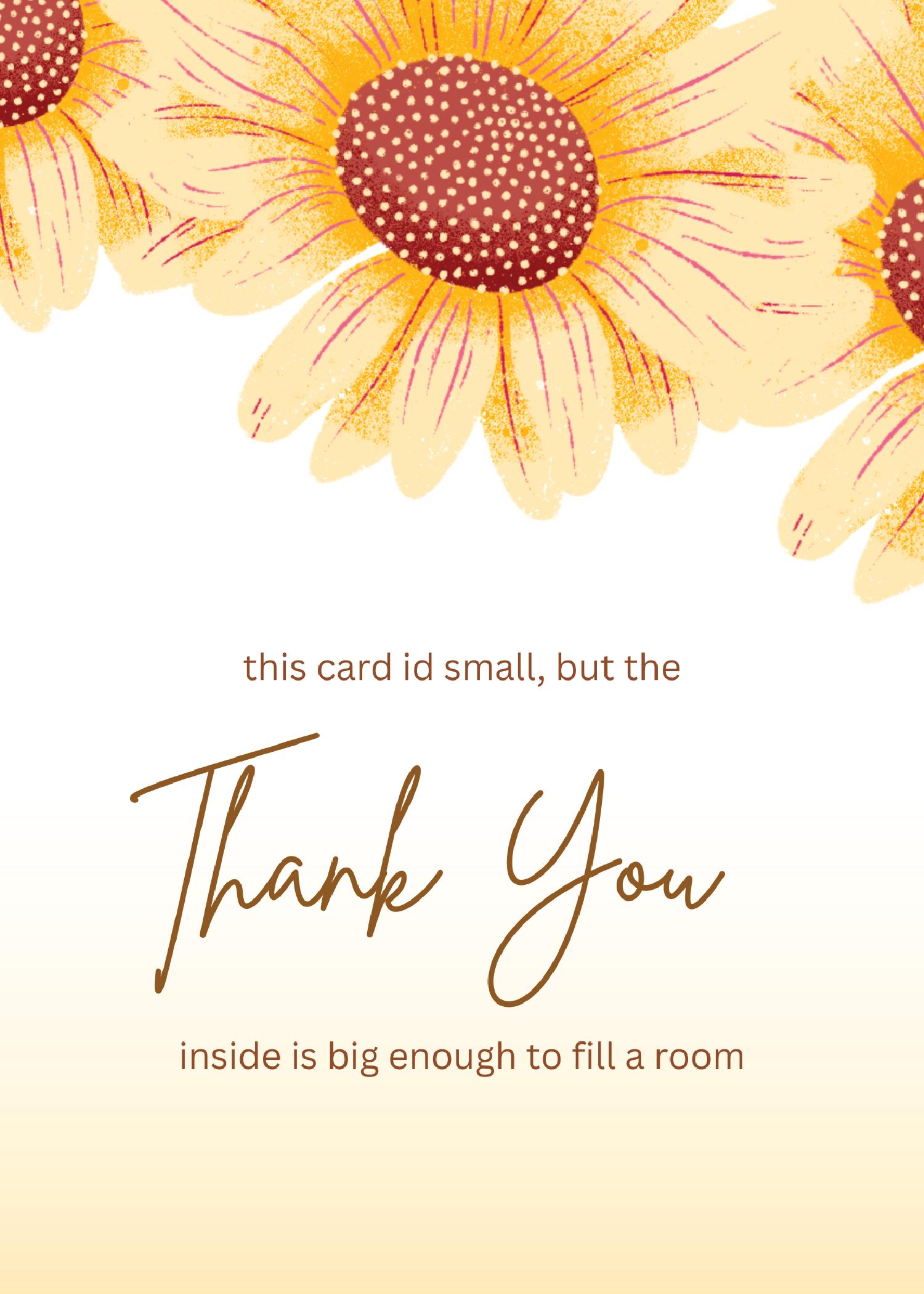 Floral Thank You Card | 5x7 Inch Printable | Instant Download | PNG ...