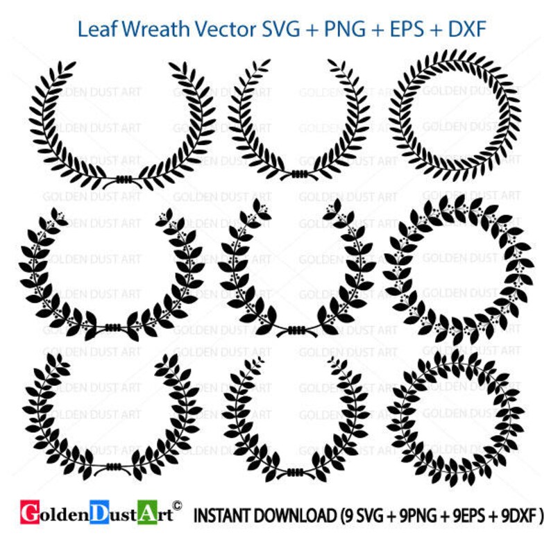 Download Leaf wreath svg Leaves Wreaths Leaf Circle Monogram Frame | Etsy