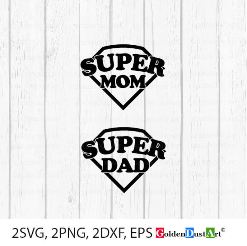 Fichiers Svg Maman Super Super Papa Svg Svg De Fête Des Etsy