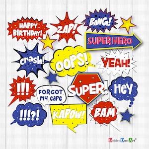 Superhelden Photobooth Requisiten, Superhelden Photobooth Requisiten, Superheld Photo Booth Requisiten, Birthday Boy Photo Booth Requisiten, Superheld Photo Requisiten, DIY