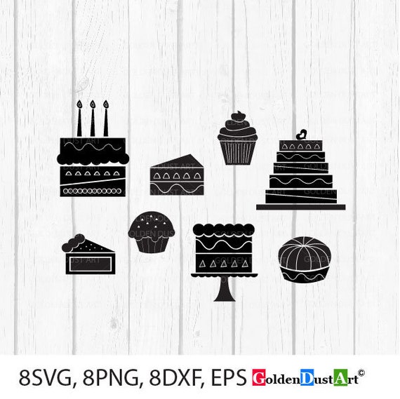Cakes SVG, Cake Clip Art Set, Cake Vector, Cake Silhouette, Instant Download svg, eps, png, dxf