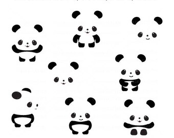Panda  SVG, Panda Clip Art Set, Panda, Instant Download svg, png, eps, dxf