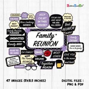 FAMILY REUNION Photo Booth Props, Family Party Photo Booth Props, Family reunion selfie props, Family Gathering props, family party ideas