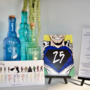 Super Hero Table Numbers & Programs