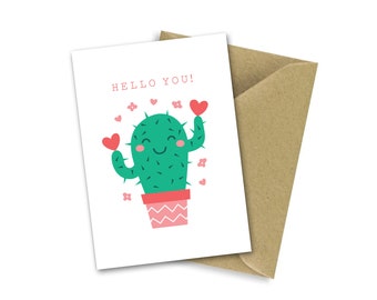 Hello You / Cactus Heart / Valentine's Card / Birthday / Friend / Boyfriend / Girlfriend / Galentine's / Blank Inside / Hey Bud / Kawaii