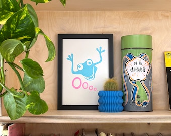 Monster Finger Puppet Risograph Prints: Kitsch Retro Toy Art