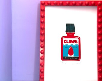 Claws Screen Print: Signed Limited Edition A4 Art