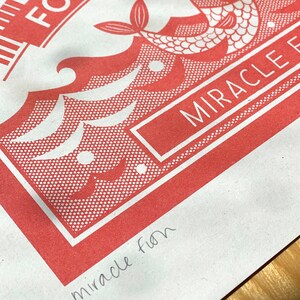 Miracle Fish Riso Print: Retro Fortune Teller Kitsch Art (A4) image 9