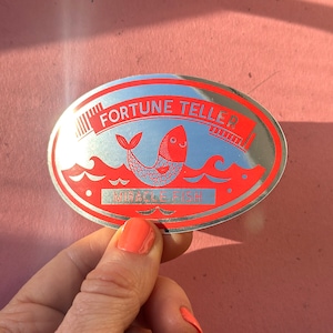 Miracle Fish Mirror Sticker / Full colour custom shaped vinyl sticker / Vintage Toy / Stick on laptop, phone, bottle, pencil case image 6