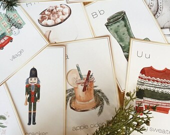 Winter ABC Cards: Christmas Alphabet for Homeschool & Nursery