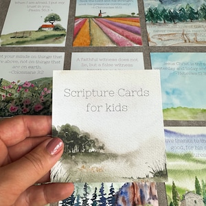 Tarjetas de Escritura con versículos de memoria para niños para niños Versículo de la Biblia para niños para vivir según la versión ESV Tarjetas de Escritura de aliento Pequeño regalo