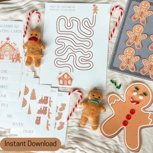 Gingerbread Activity Pack Gingerbread Theme Counting Cards Christmas Playdough Mat Gingerbread Dramatic Play Printable Activity Book Toddler