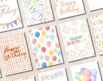 Cartões de aniversário Cartões de felicitações de feliz aniversário com gênero neutro Cartões de notas em branco Conjunto de papelaria para bolo de aniversário Pacote de cartões de felicitações festivos